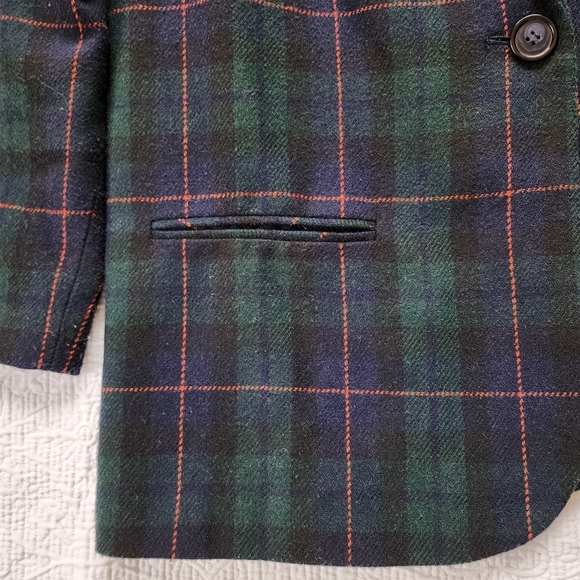 Vintage Sag Harbor Wool Blend Christmas Plaid Tartan Blazer - Picture 3 of 8
